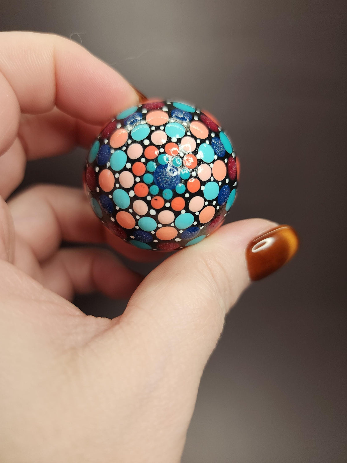 Hand Painted Dot Art Half Round Magnets - Full Set