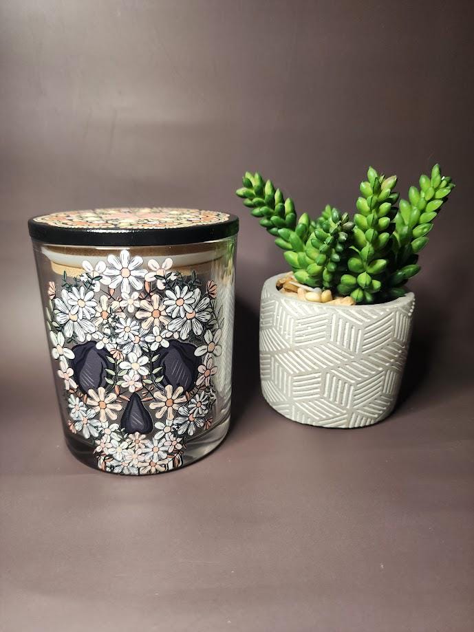 Floral Skull Mandala Stash Jar