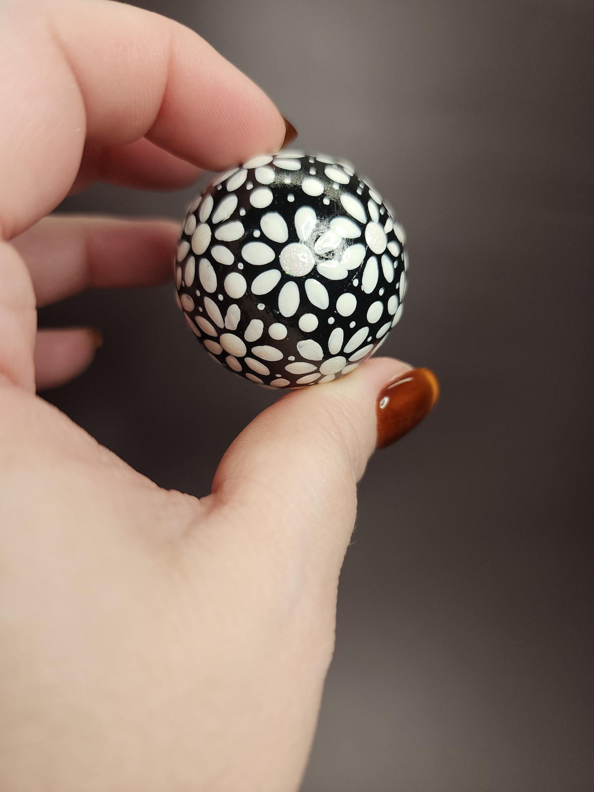 Hand Painted Dot Art Half Round Magnets - Full Set