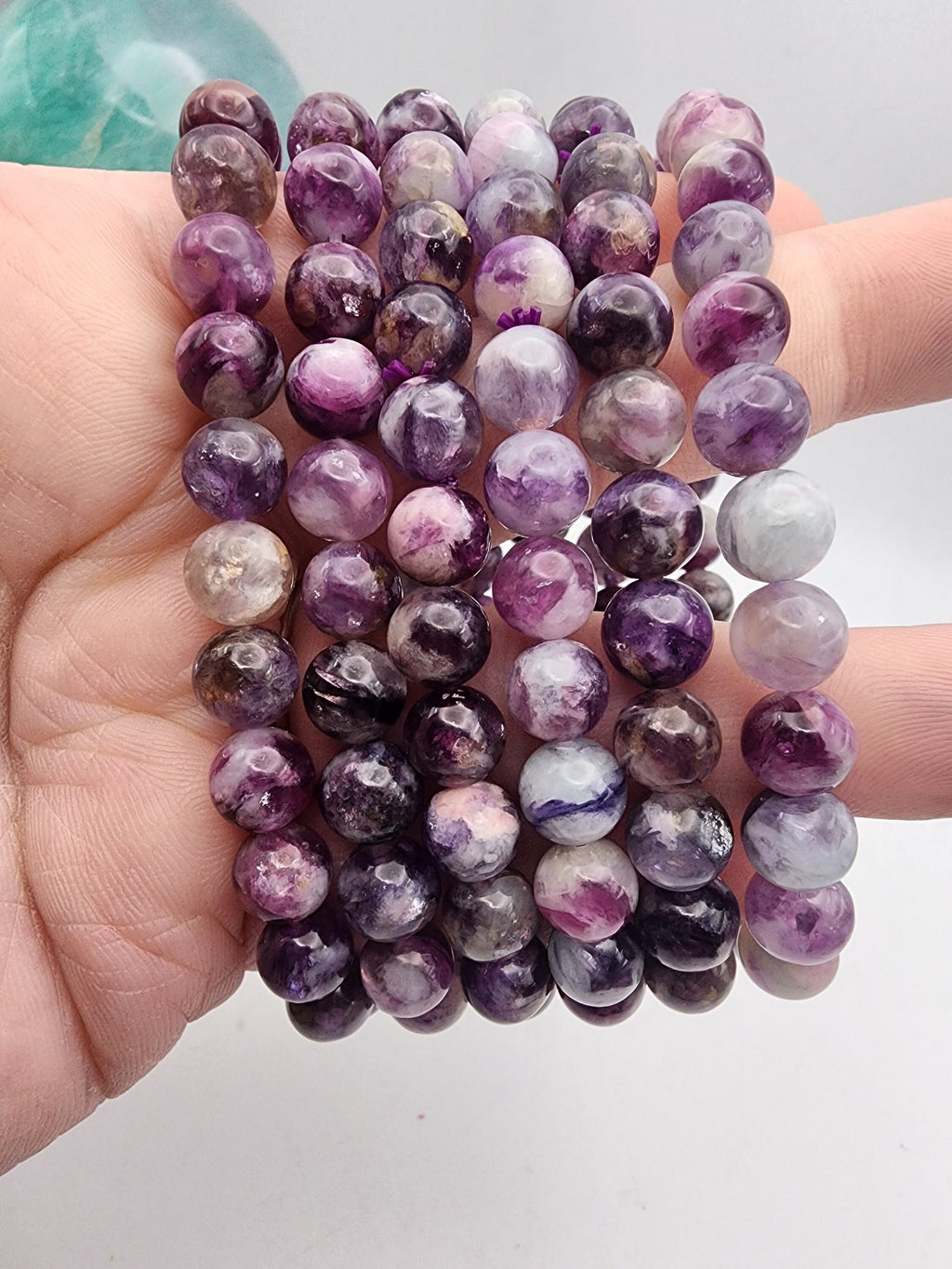 Natural Gem Lepidolite 8mm Stretch Bracelet