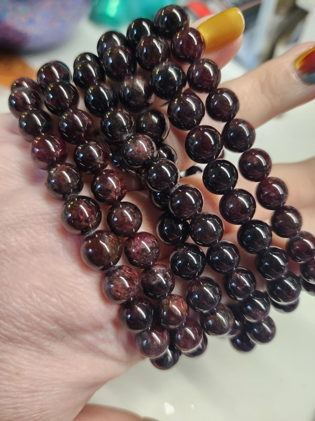 Natural Garnet 8mm Stretch Bracelet