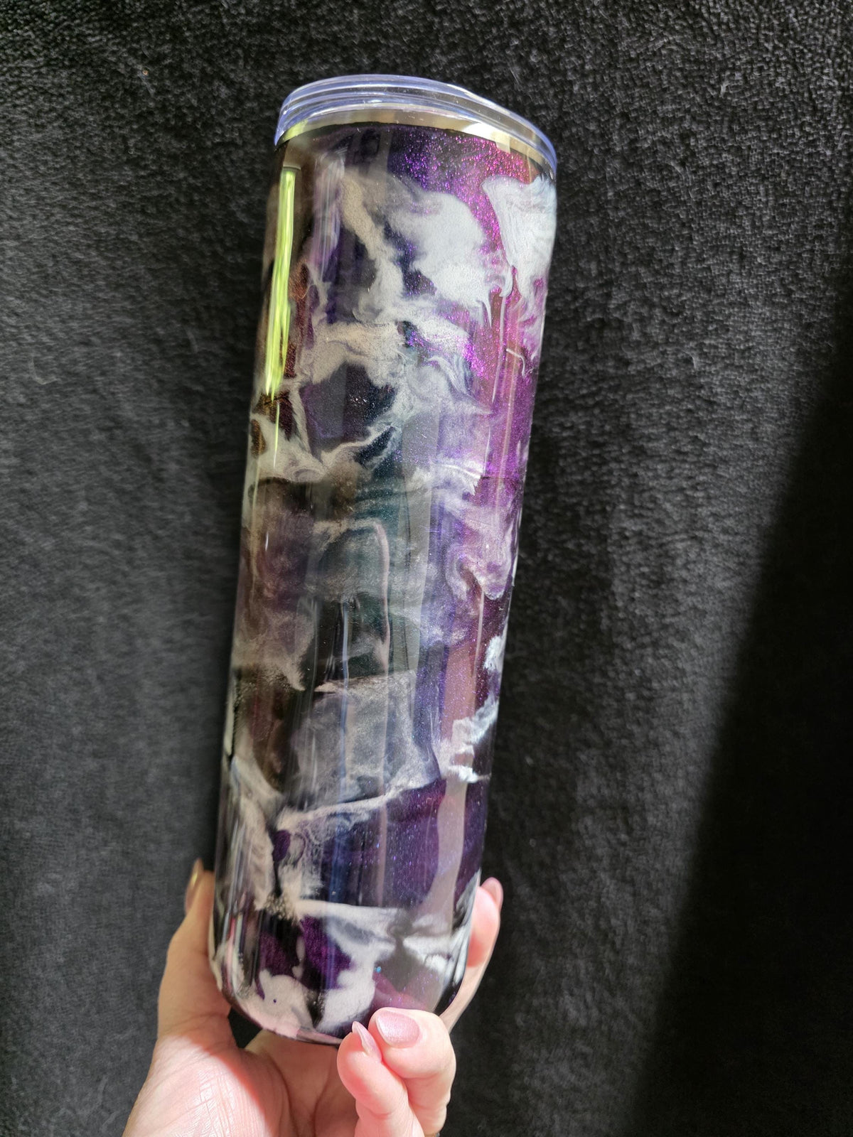 Purple, Blue & Green Color Shift - No Decal | 30oz Skinny Stainless Steel Epoxy Tumbler