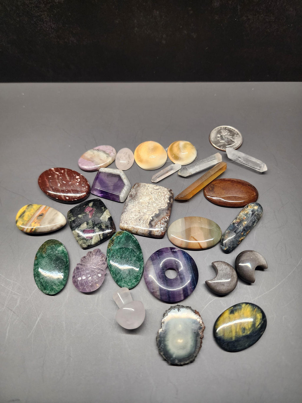 Bulk Lot - Mixed Material | Mixed Crystal Cabochons & Wrappable Crystals