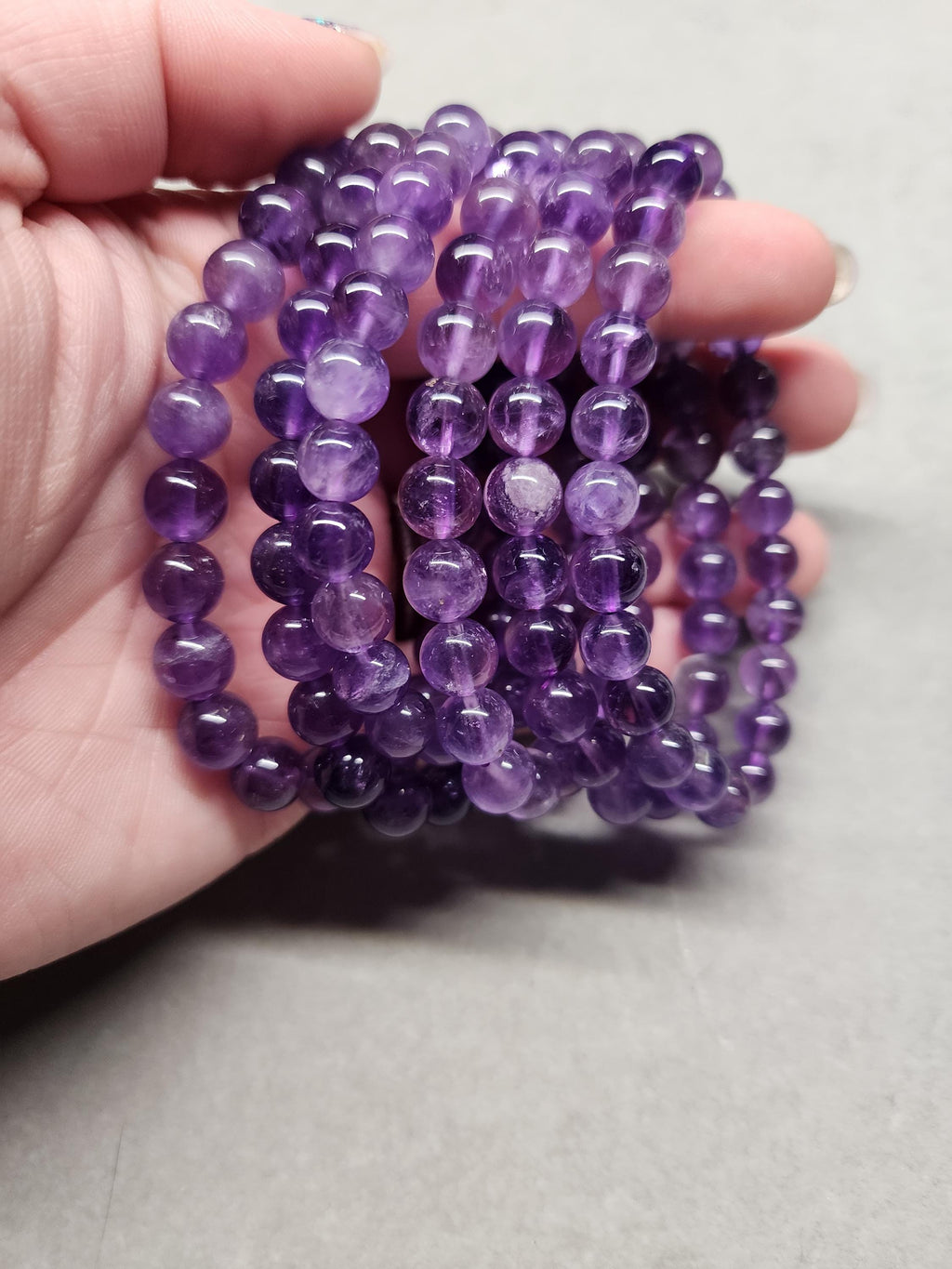 Natural Amethyst 8mm Stretch Bracelet