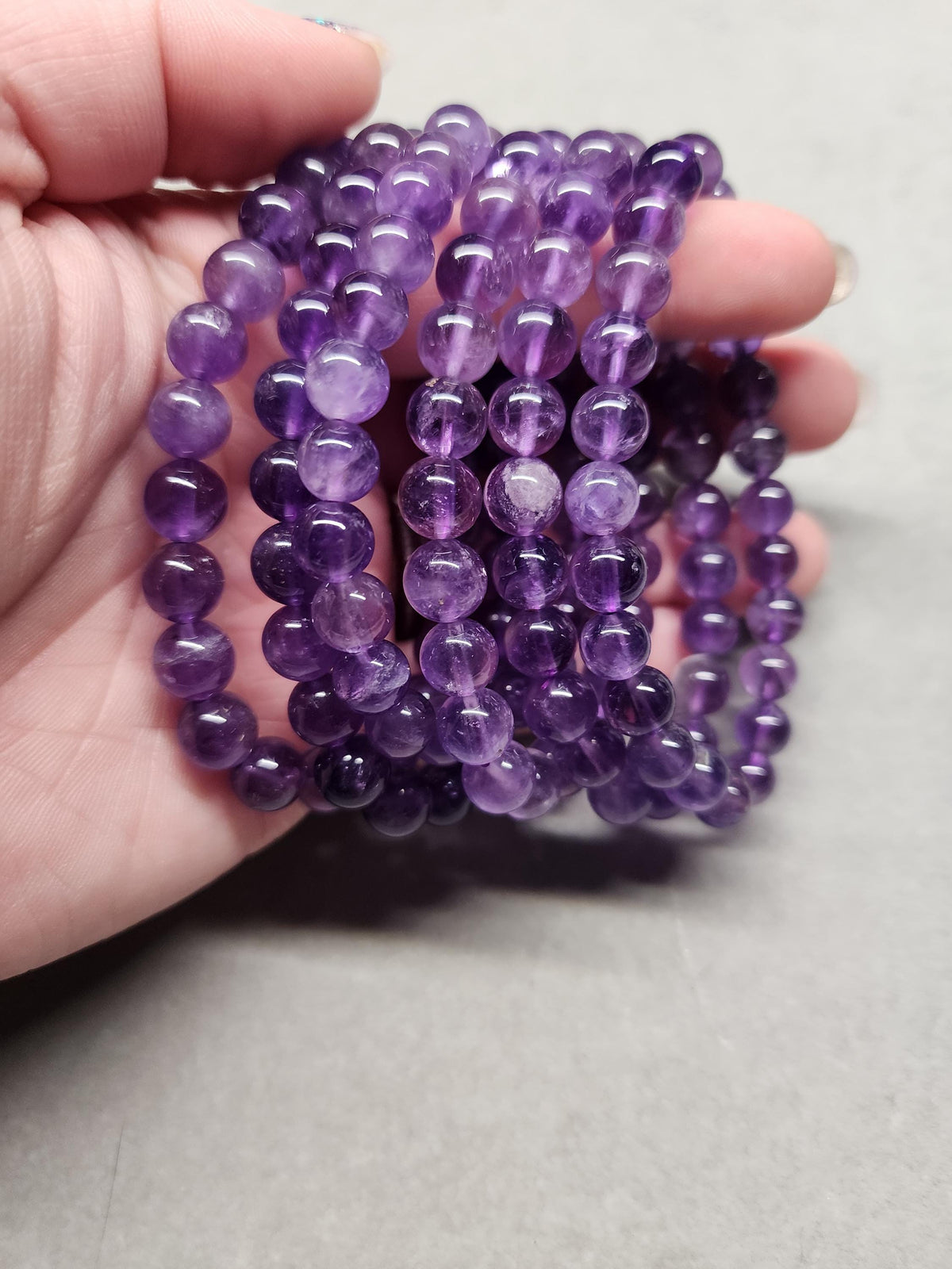 Natural Amethyst 8mm Stretch Bracelet