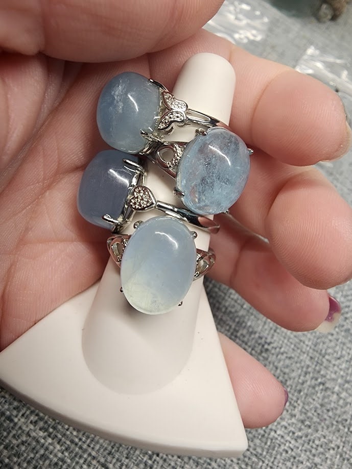 Natural Aquamarine Rings