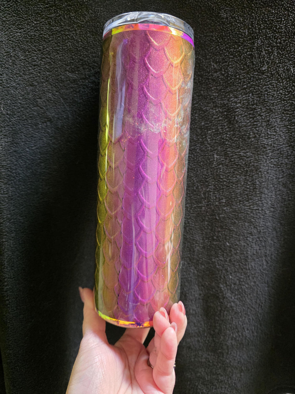 Purple Dragon Color Shift Scales | 30oz Skinny Stainless Steel Epoxy Tumbler