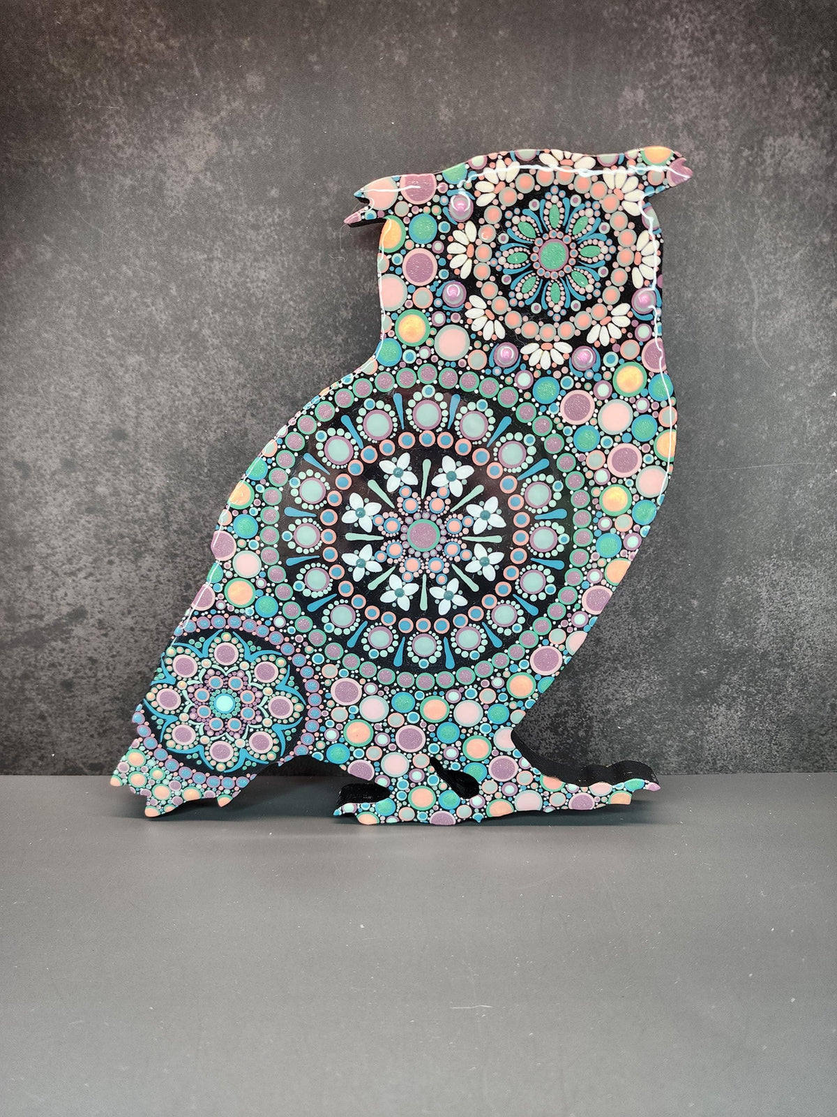 Hand Painted Wood Owl | Mandala Art