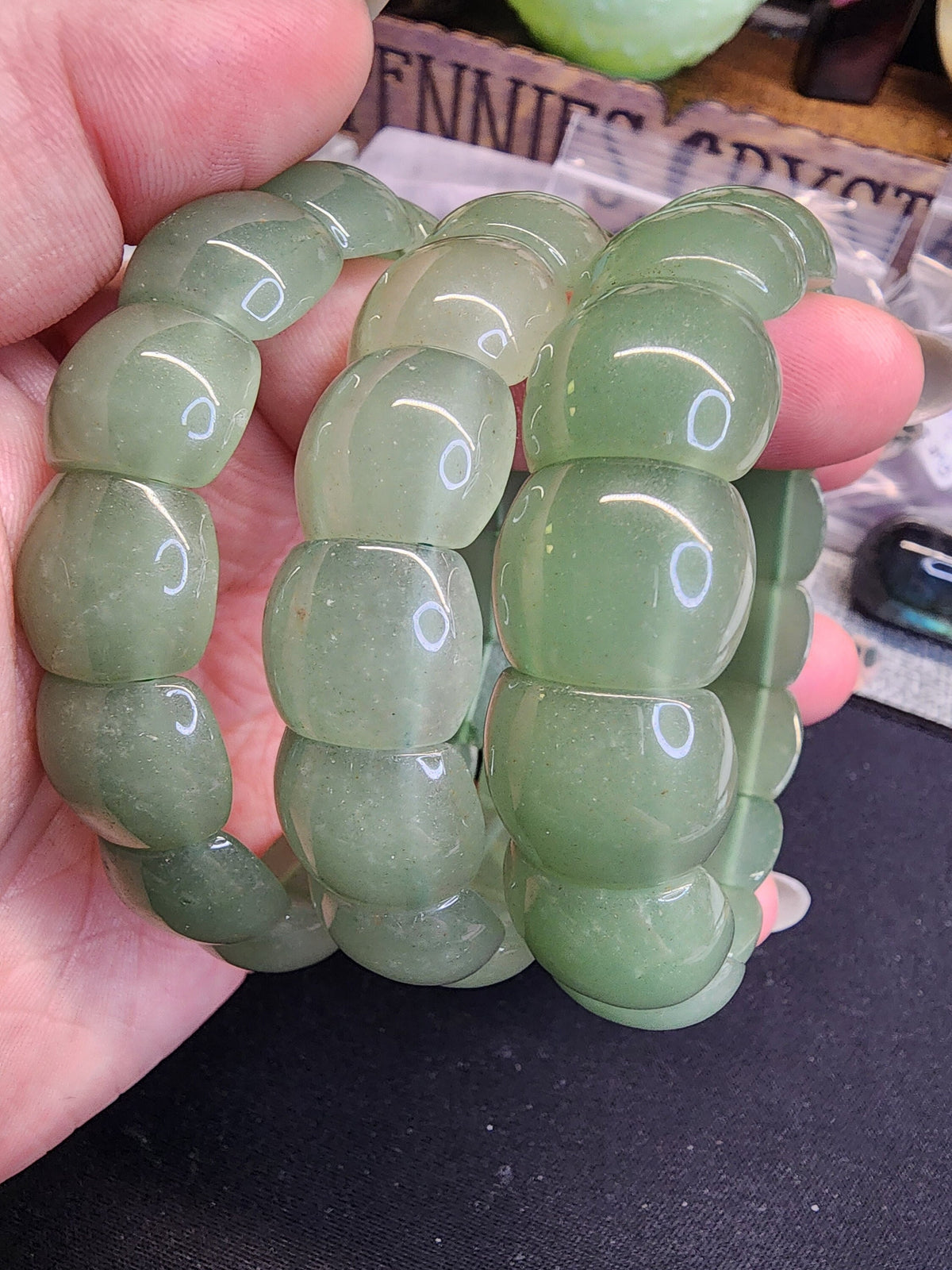 Natural Green Aventurine 18mm Stretch Bangle