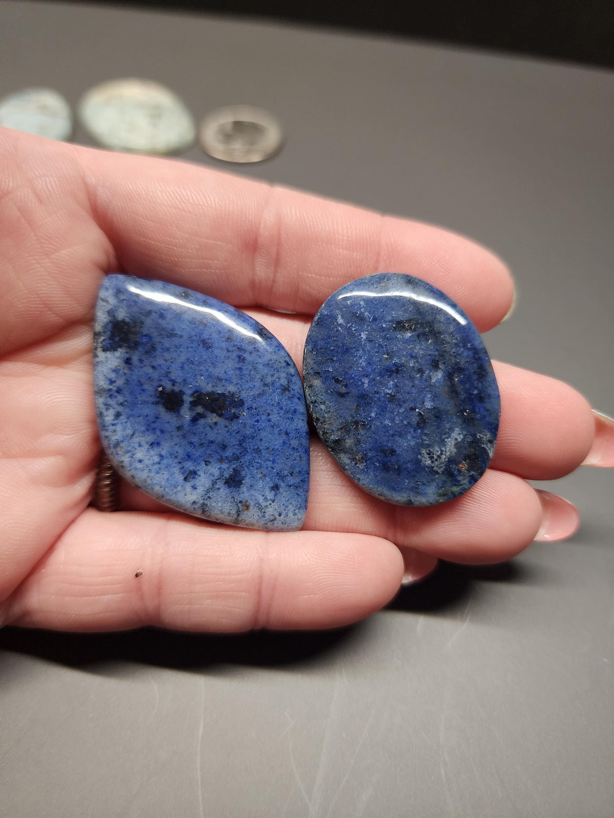 Bulk Lot - Mixed Material | Natural Cabochons - Andara Carnelian Plume Agate, Dumortierite, Brecciated Blue Chalcedony