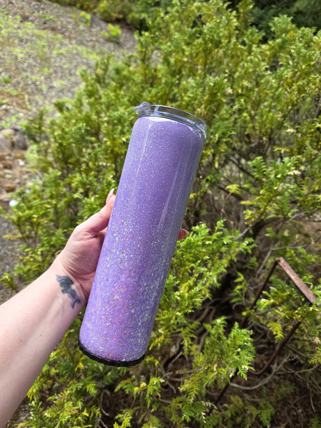 Purple Peacock | 30oz Tapered Skinny Stainless Steel Strawbler Epoxy Tumbler