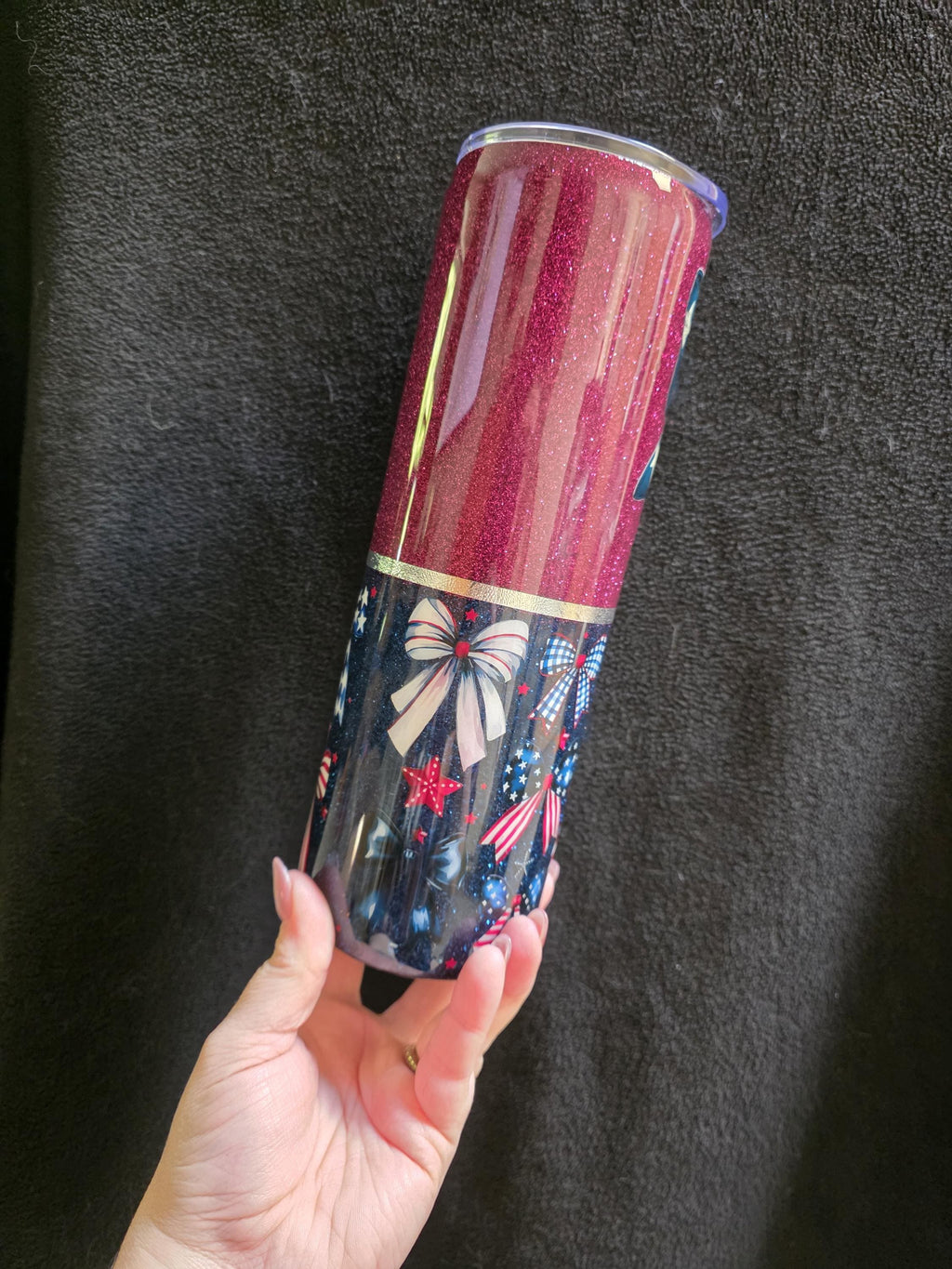 Patriotic Bow | 30oz Skinny Stainless Steel Epoxy Tumbler