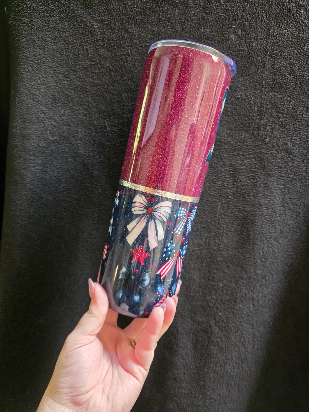 Patriotic Bow | 30oz Skinny Stainless Steel Epoxy Tumbler