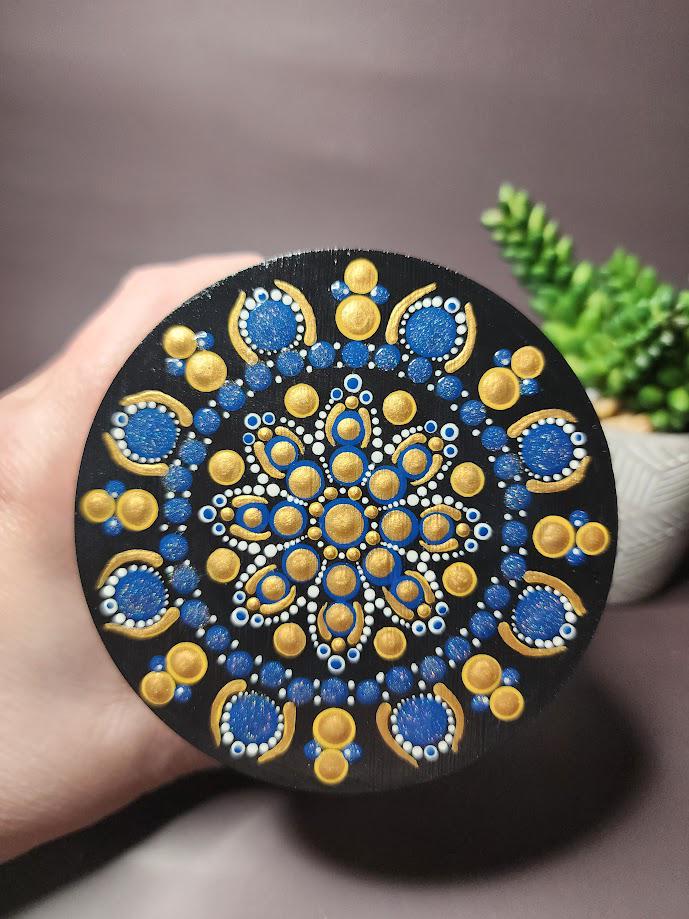 Blue Moon & Sun Mandala Stash Jar