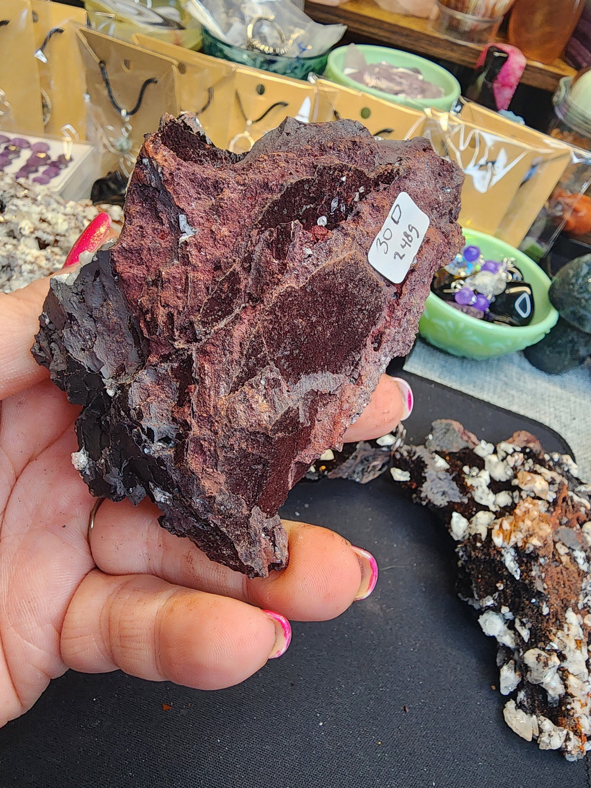 Diamond Calcite with Hematite on Matrix Specimens