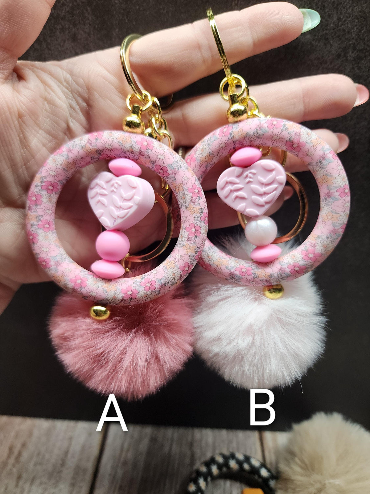 Boho Flower Themed Bar Keychains