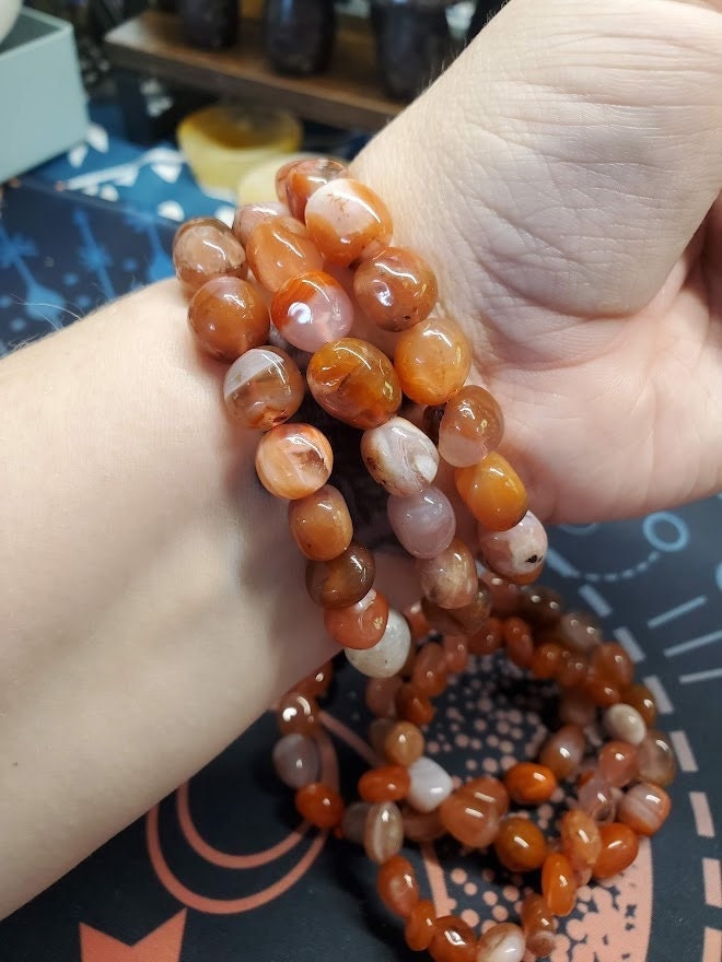 Natural Red Blood Agate 10mm Stretch Bracelet