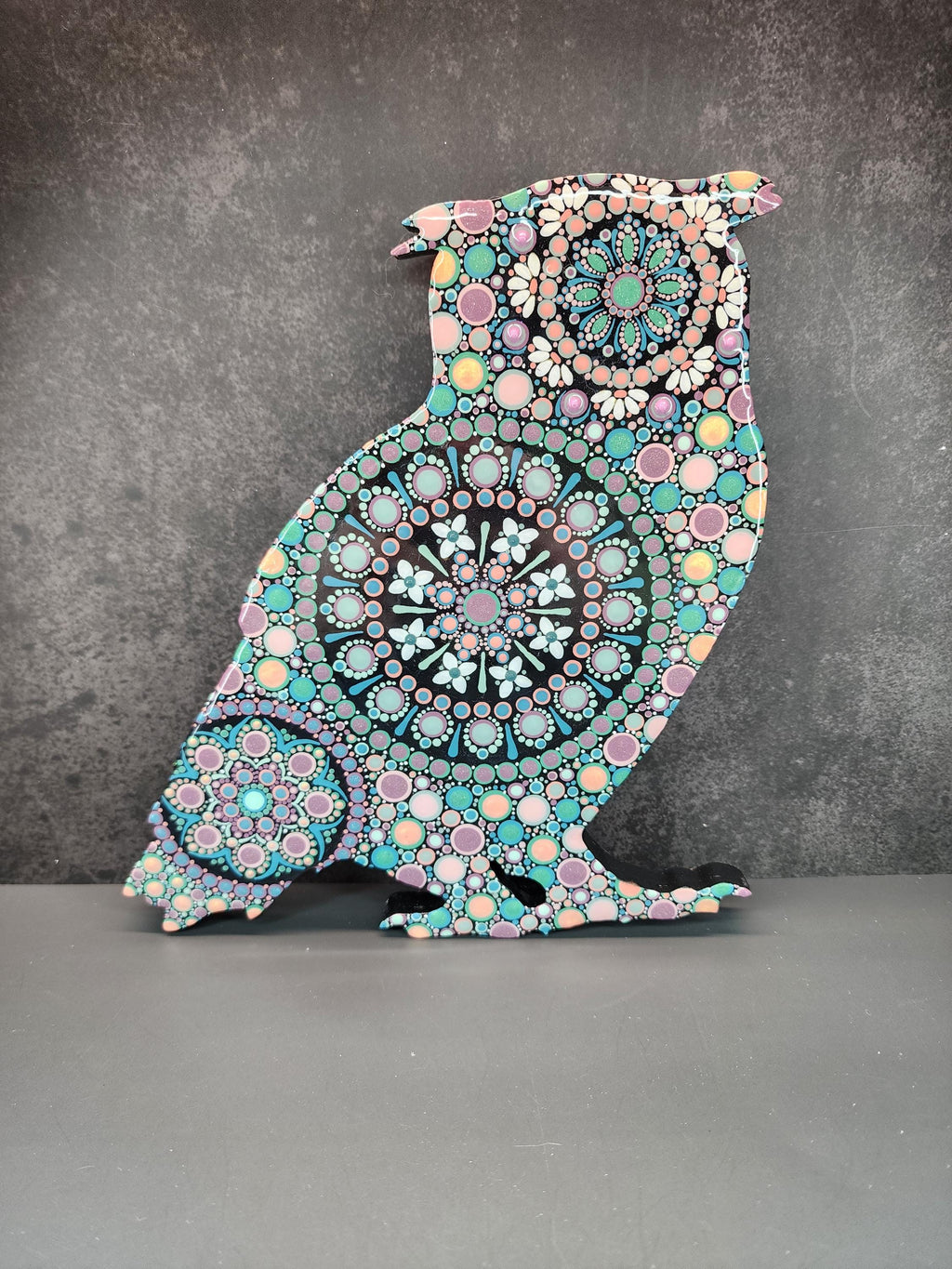 Hand Painted Wood Owl | Mandala Art