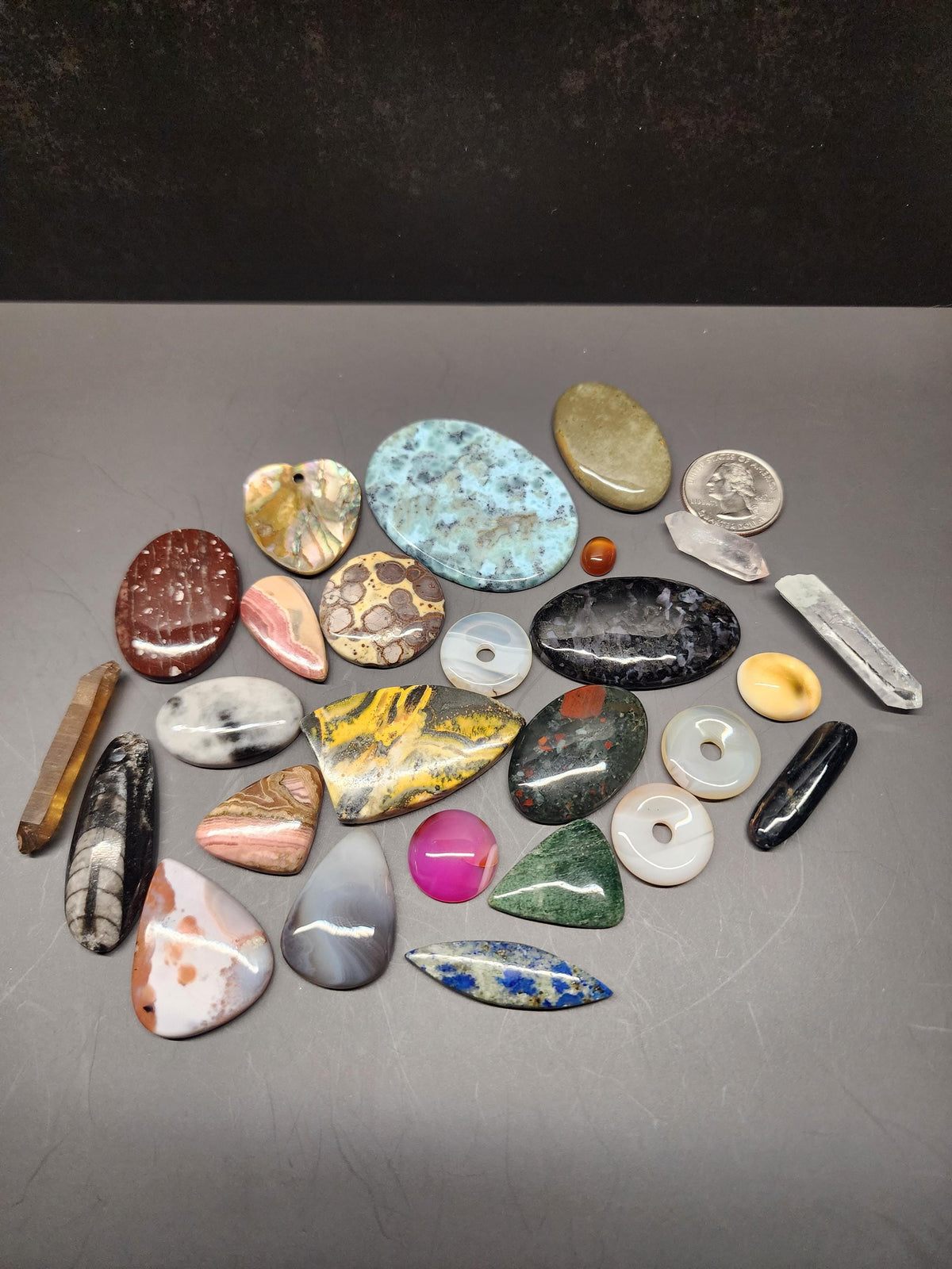 Bulk Lot - Mixed Material | Natural Crystal Cabochons & Wrappable Crystals