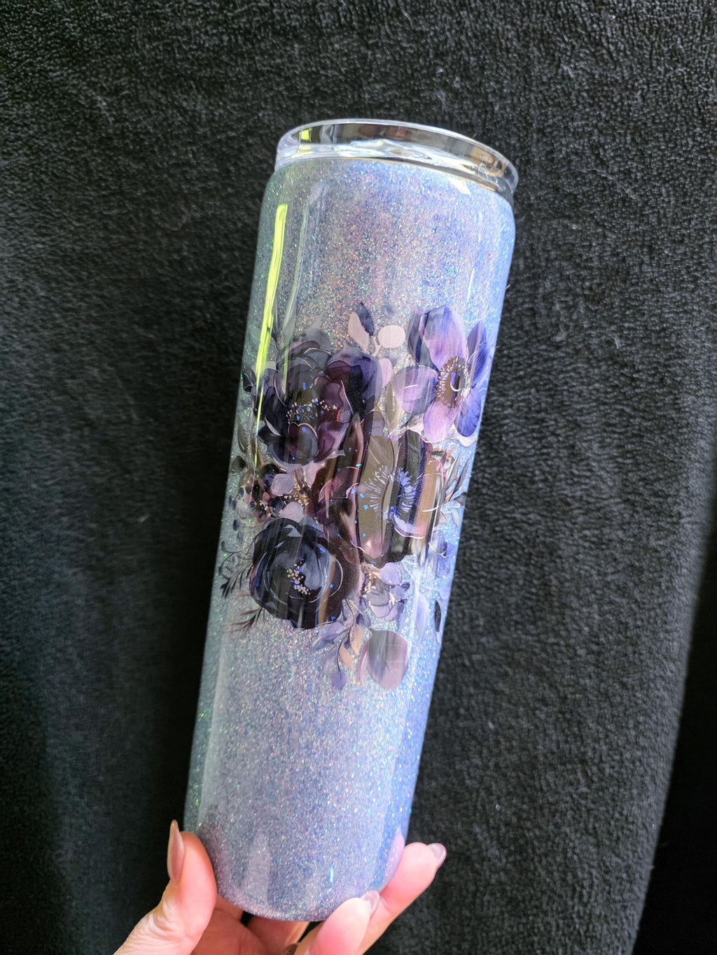Purple Flowers | 30oz Skinny Stainless Steel Epoxy Tumbler