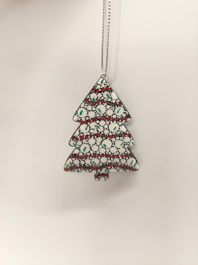 Holiday Snack Cake Tree Wood Ornament | Hand Painted