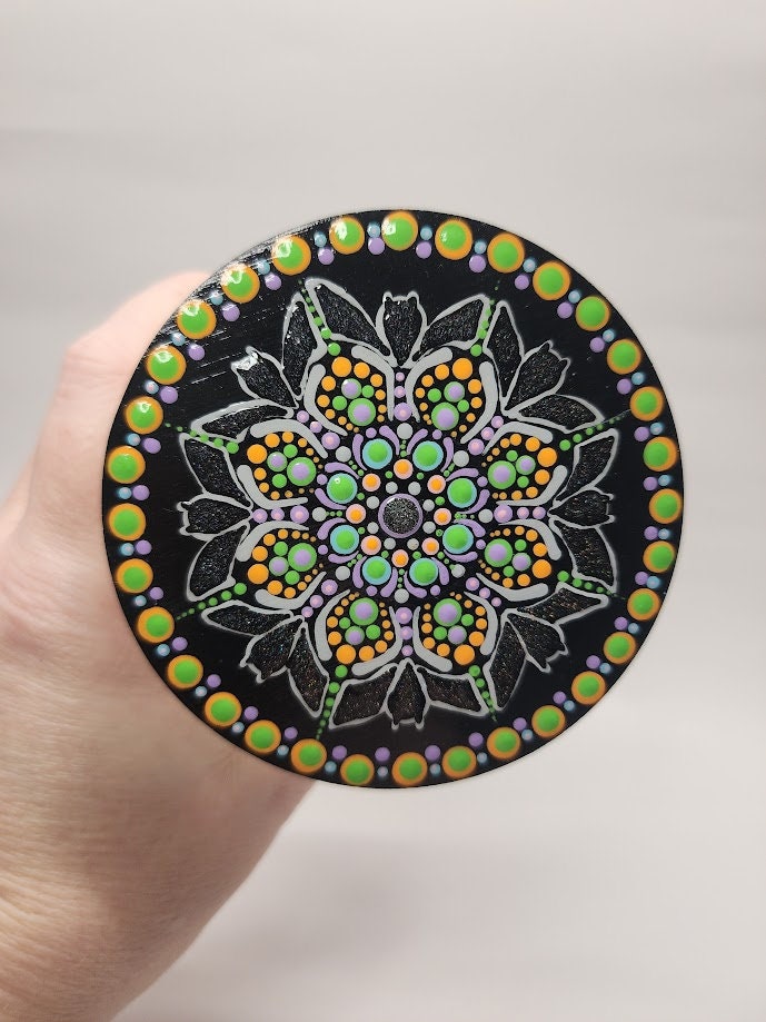 Witchy Books and Bats Mandala Stash Jar - Halloween