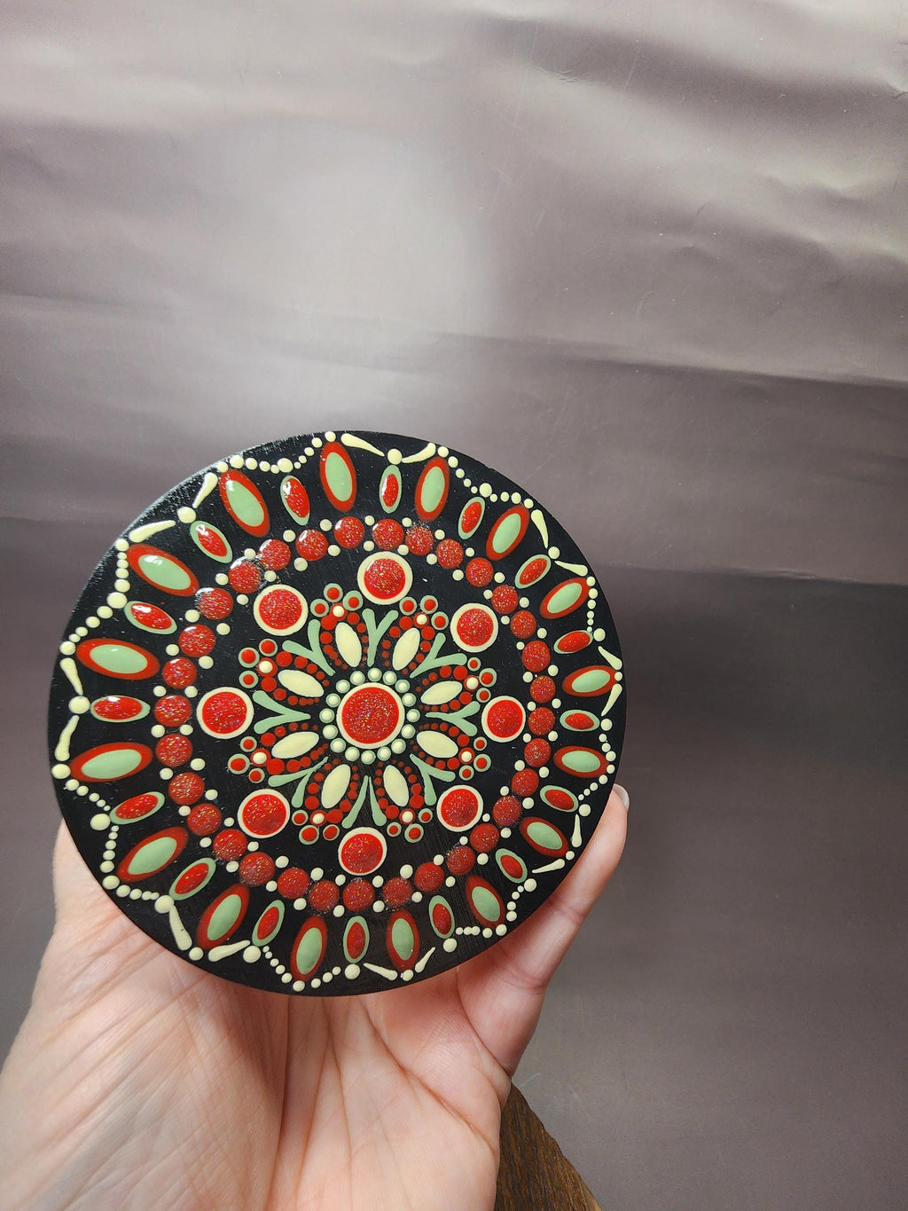 Red Mushrooms Mandala Stash Jar