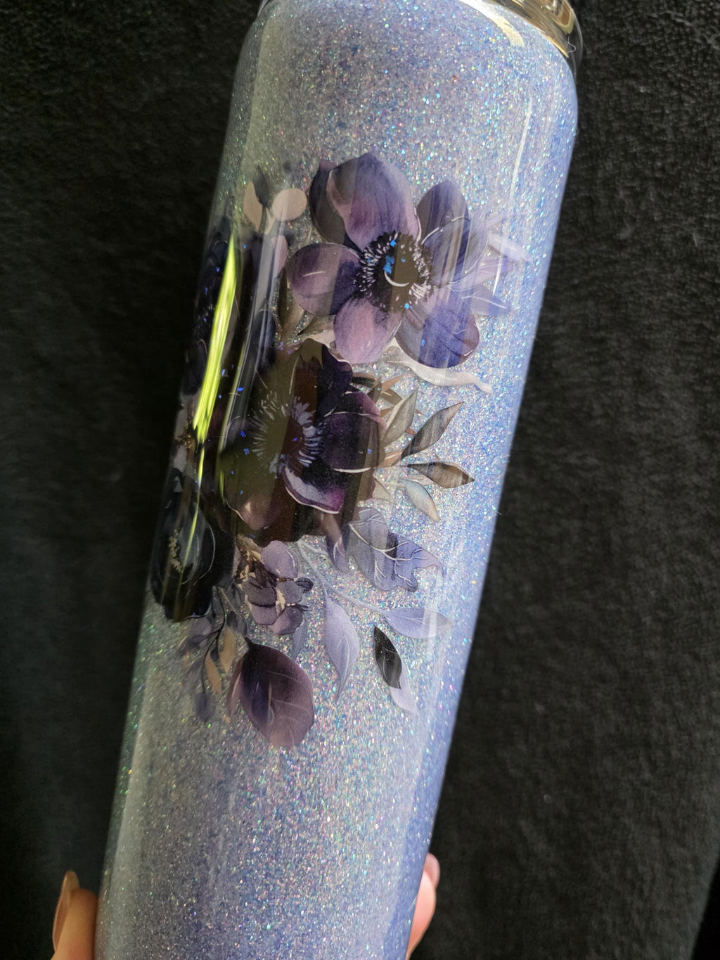 Purple Flowers | 30oz Skinny Stainless Steel Epoxy Tumbler
