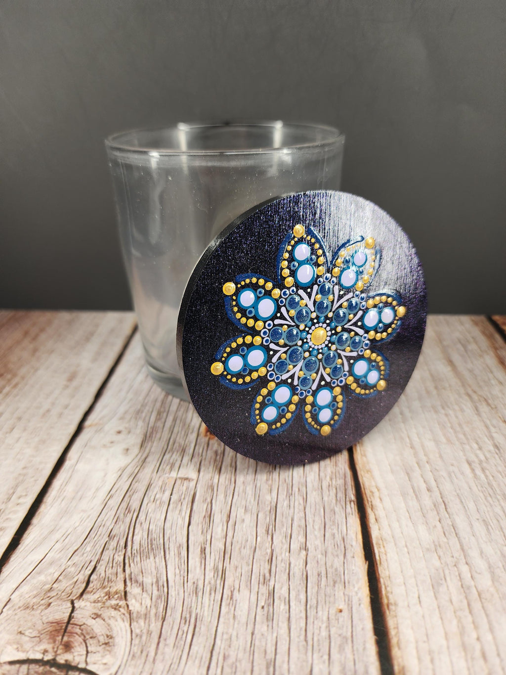 Blue & Yellow Mandala Stash Jar