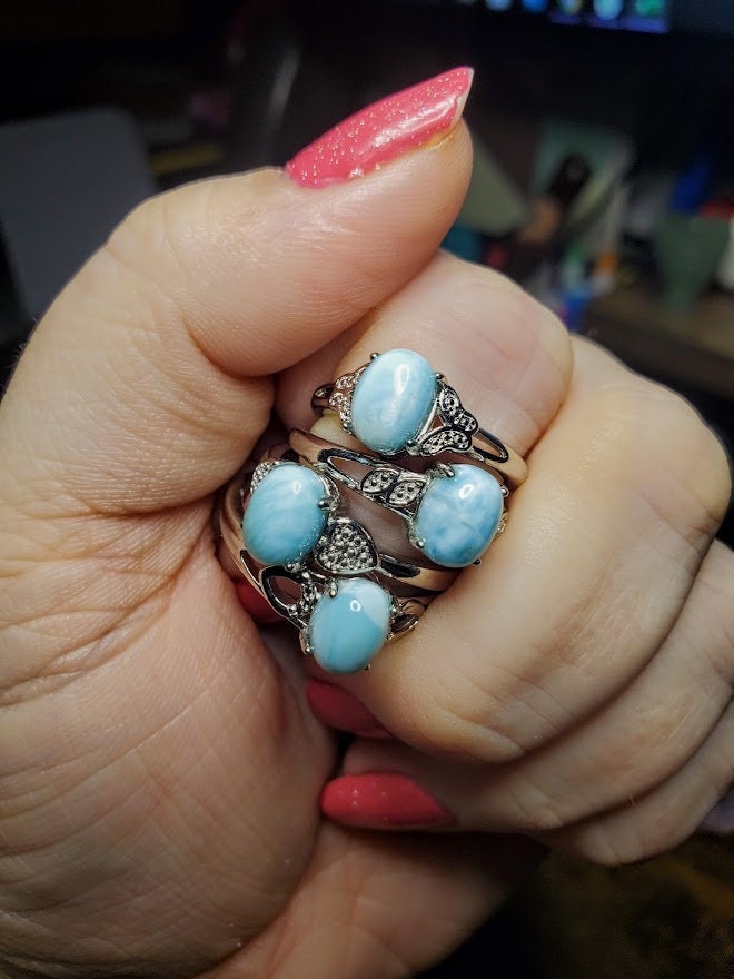 Natural Larimar Ring