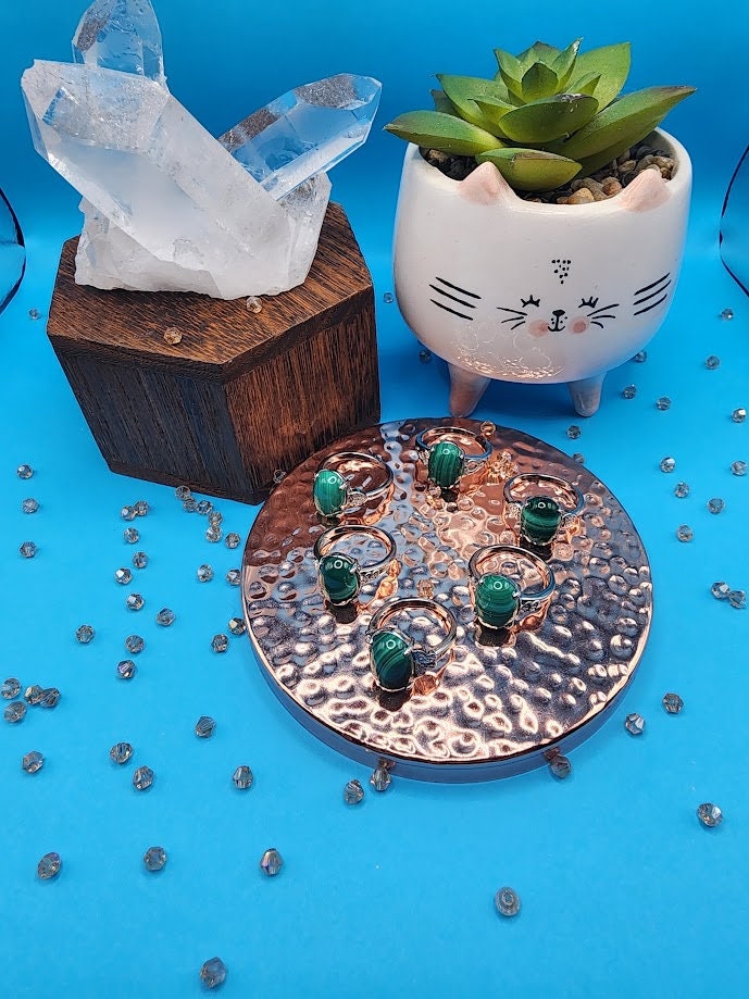 Natural Malachite Rings
