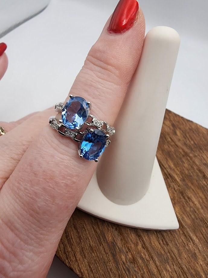Natural Blue Topaz Rings