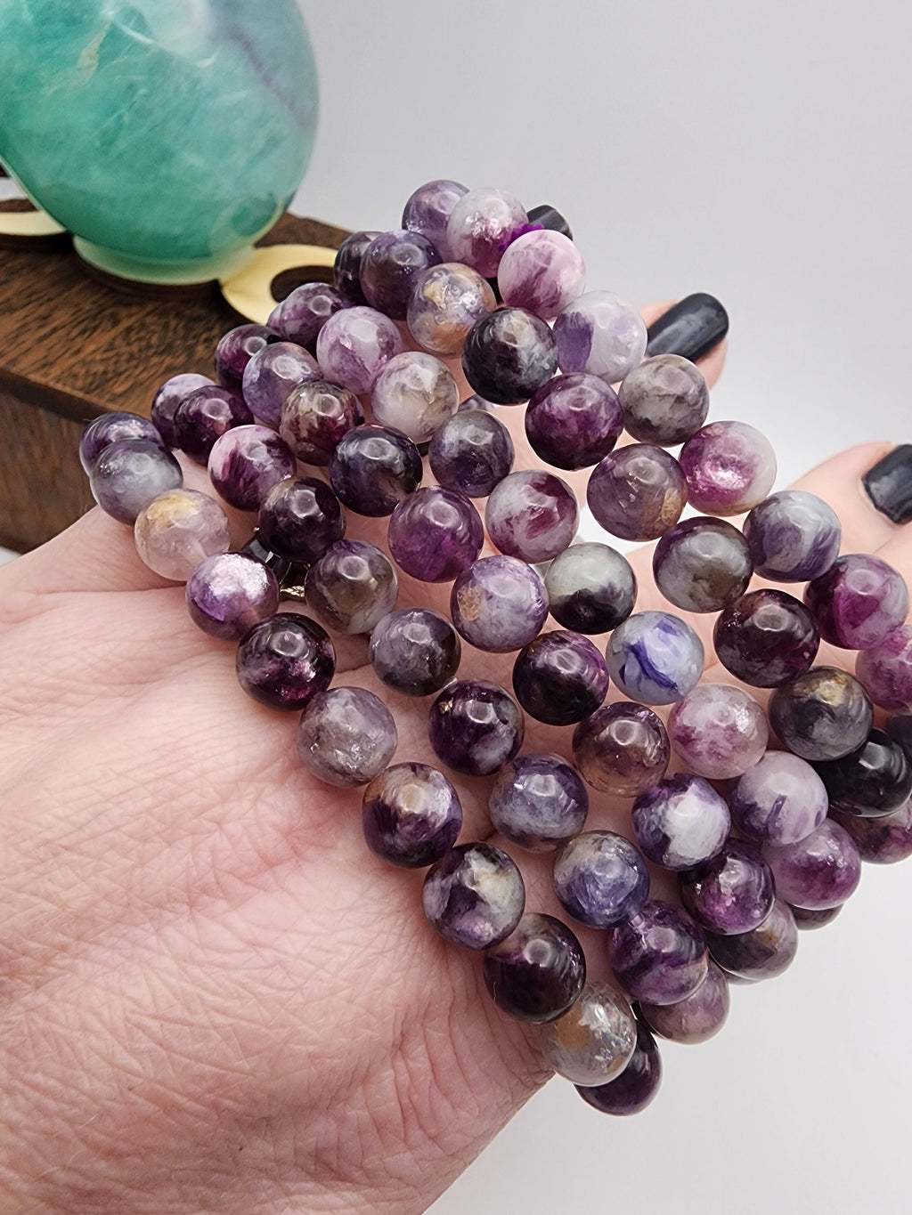 Natural Gem Lepidolite 8mm Stretch Bracelet
