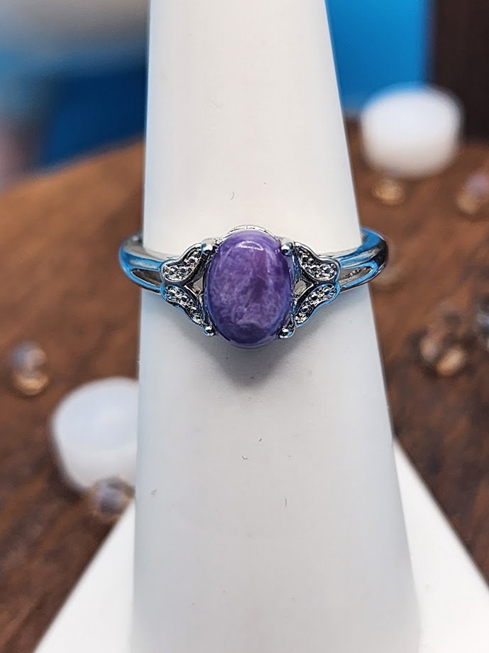 Natural Charoite Ring