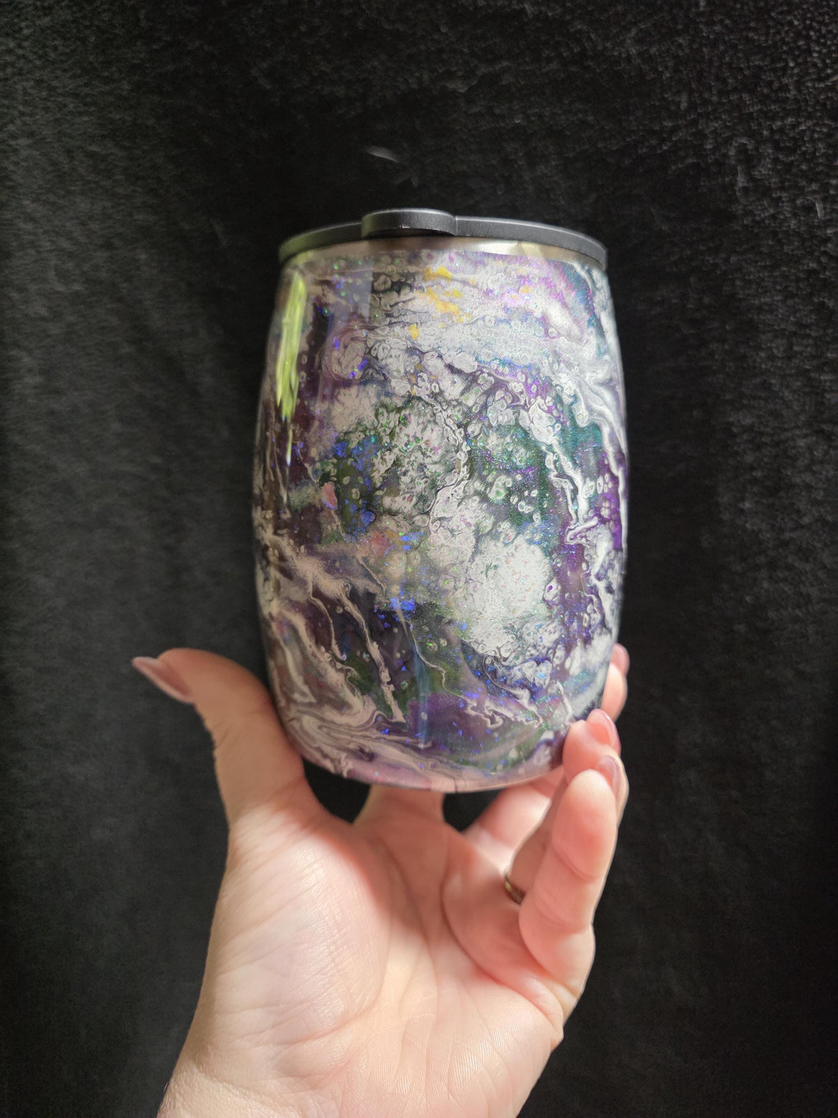 Purple, Blue & Green Color Shift Swirl - No Decal | 14oz Coffee Mug Stainless Steel Epoxy Mug