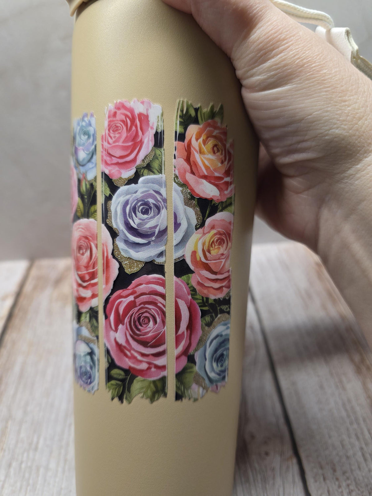 Pretty Roses | Powder Coated Stainless Steel 24oz Tumbler