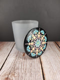Frosted Glass Pastel Mandala Stash Jar