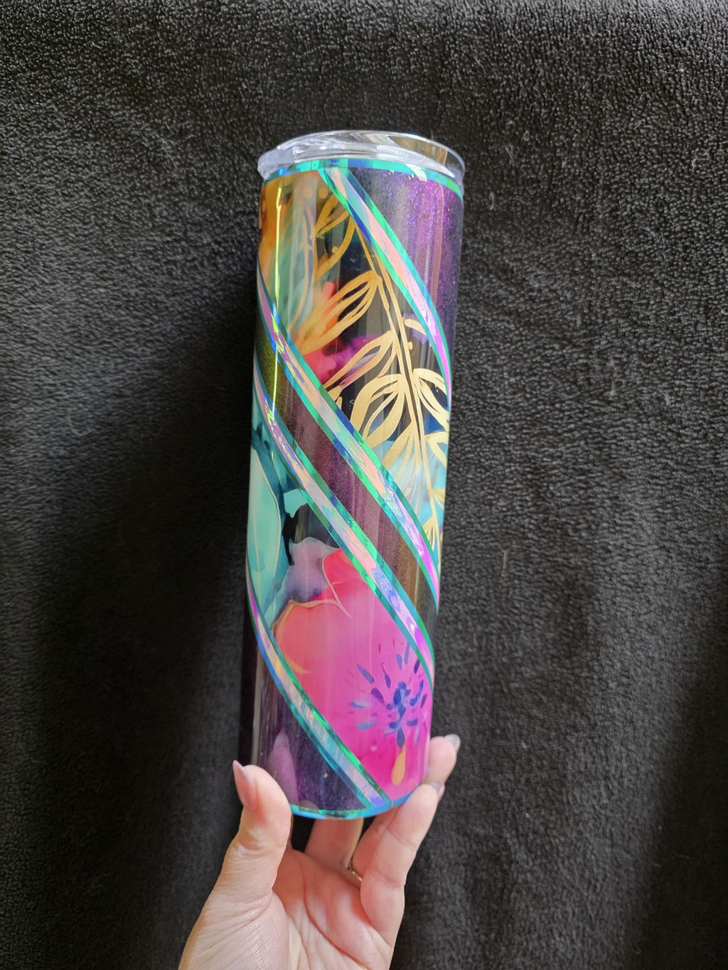 Electric Flowers | 30oz Skinny Stainless Steel Epoxy Tumbler