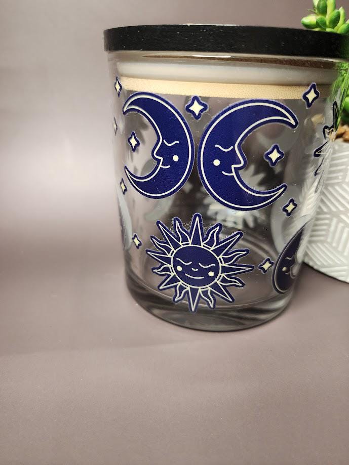 Blue Moon & Sun Mandala Stash Jar