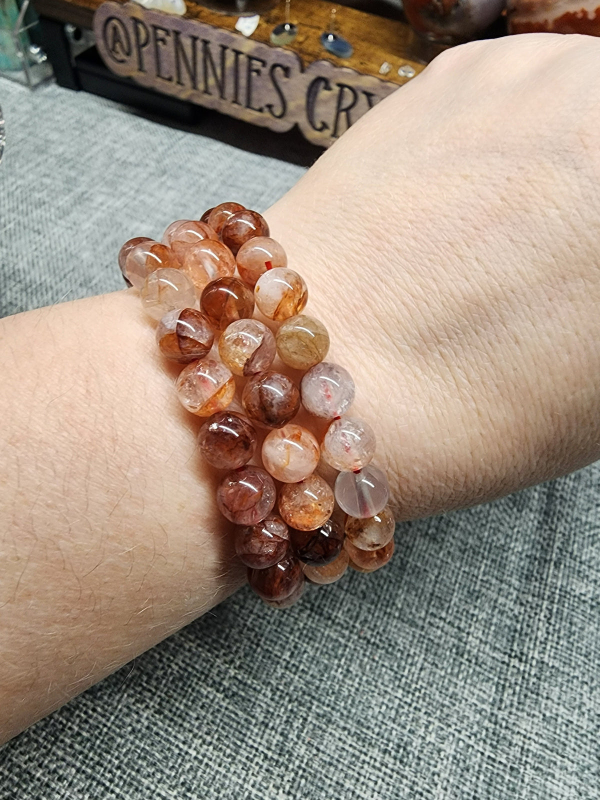 Natural Fire Quartz 8mm Stretch Bracelet