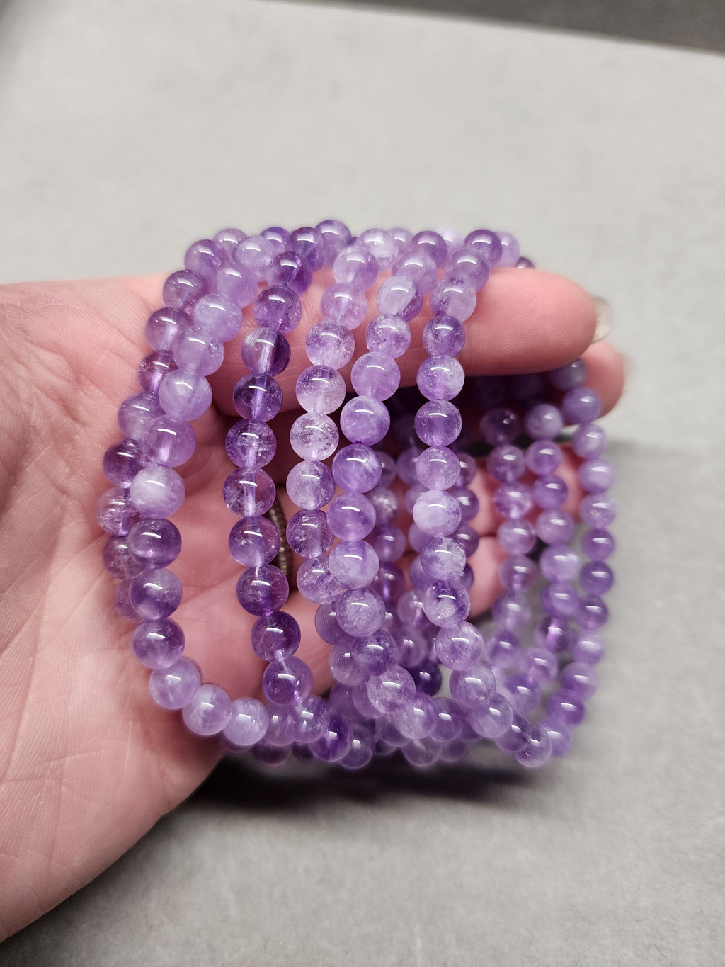 Natural Amethyst 6mm Stretch Bracelet