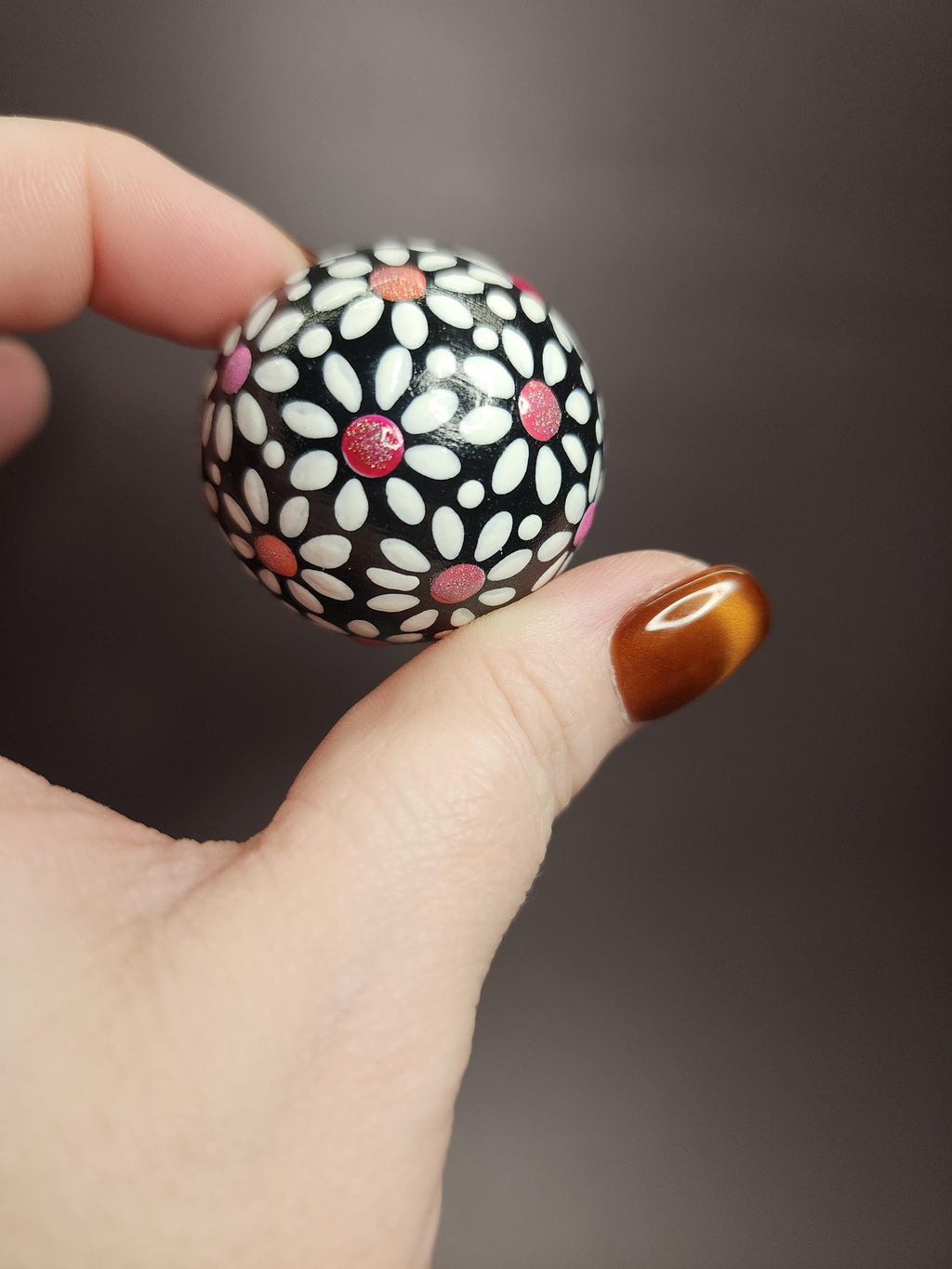 Hand Painted Dot Art Half Round Magnets - Full Set