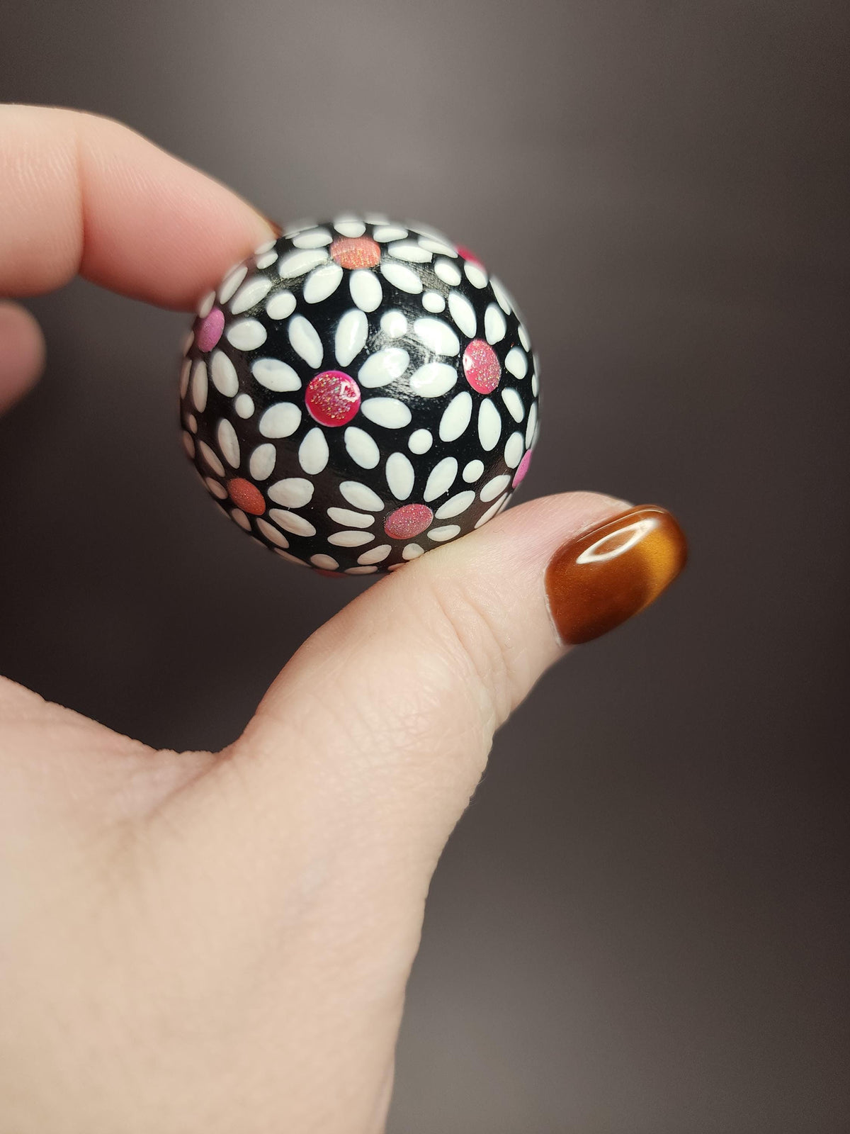 Hand Painted Dot Art Half Round Magnets - Full Set