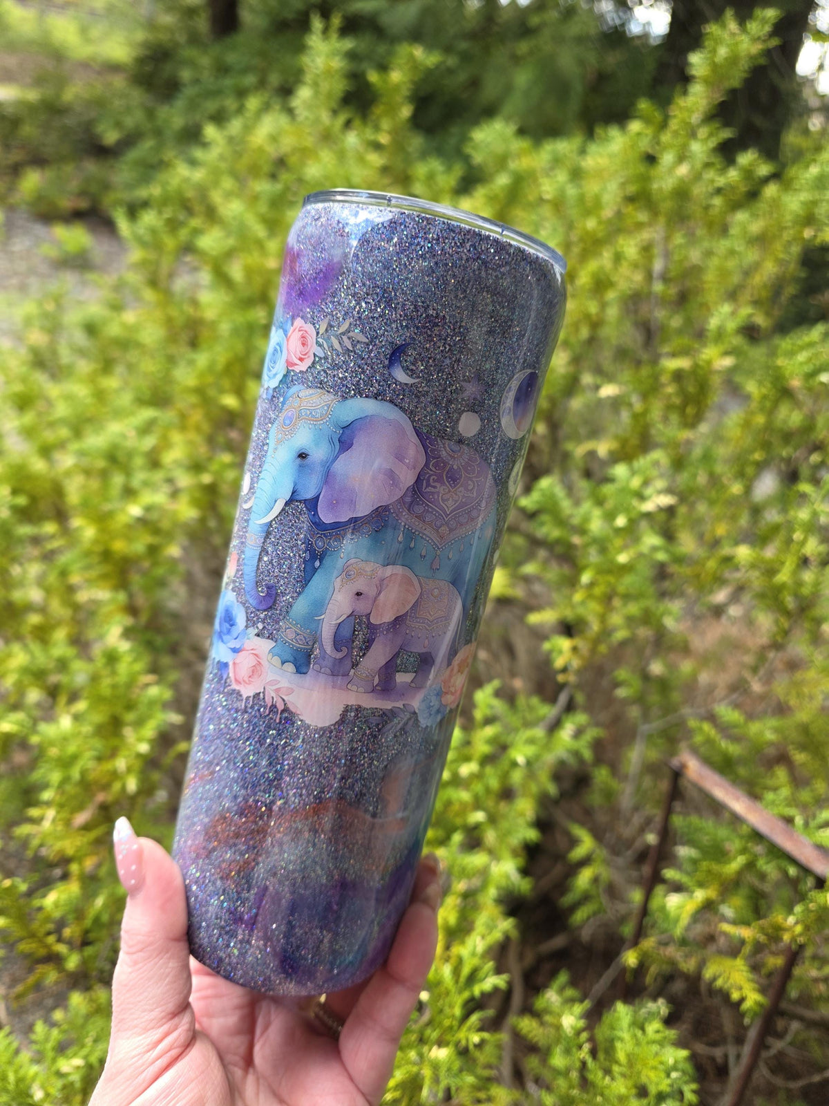 Pastel Elephants | 20oz Skinny Stainless Steel Epoxy Tumbler