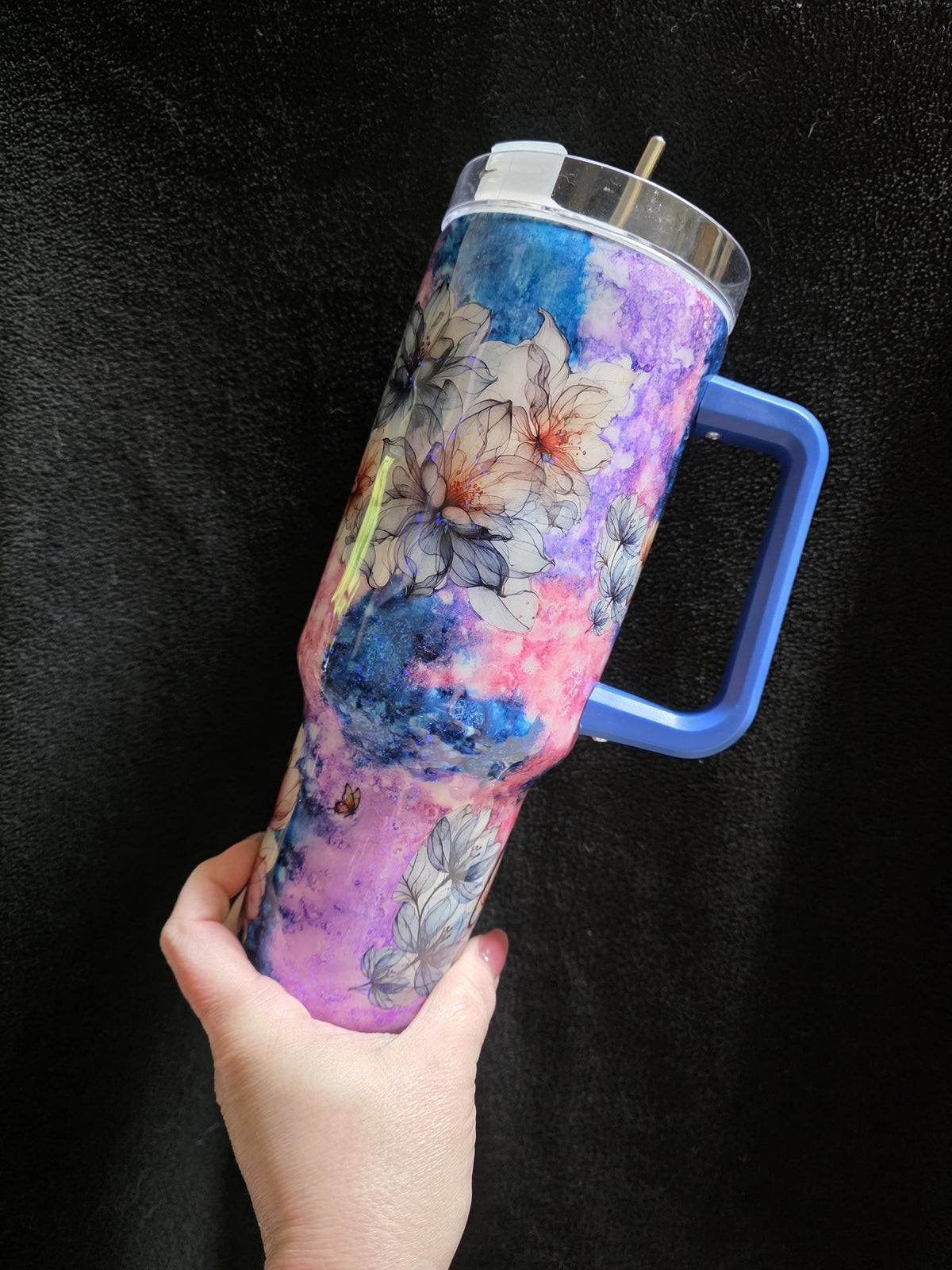 Know Your Worth Flower | 40oz Stainless Steel Epoxy Tumbler with Handle