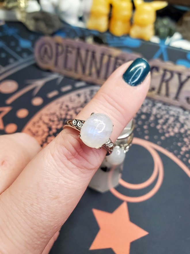 Natural Blue Moonstone Ring
