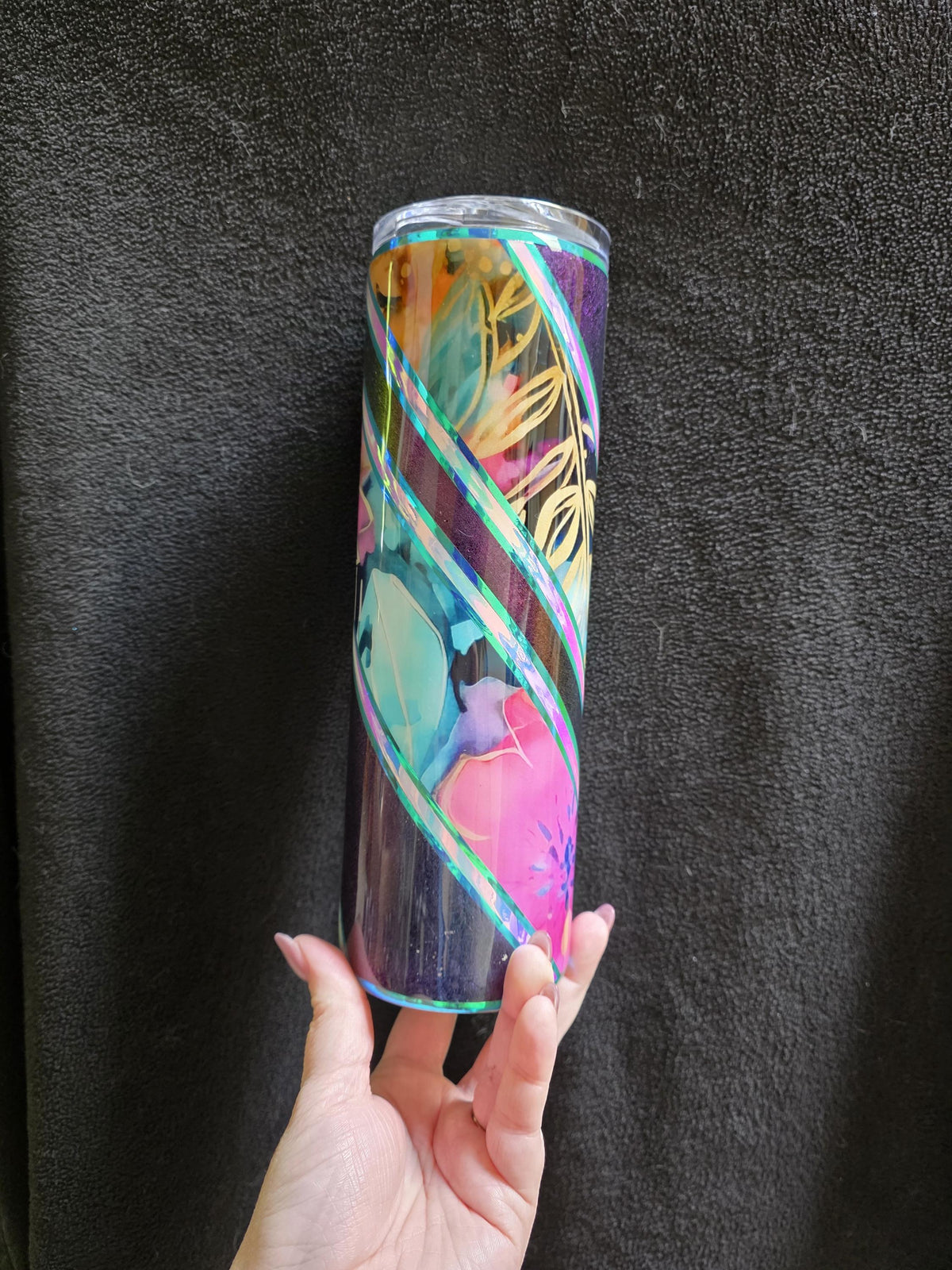 Electric Flowers | 30oz Skinny Stainless Steel Epoxy Tumbler