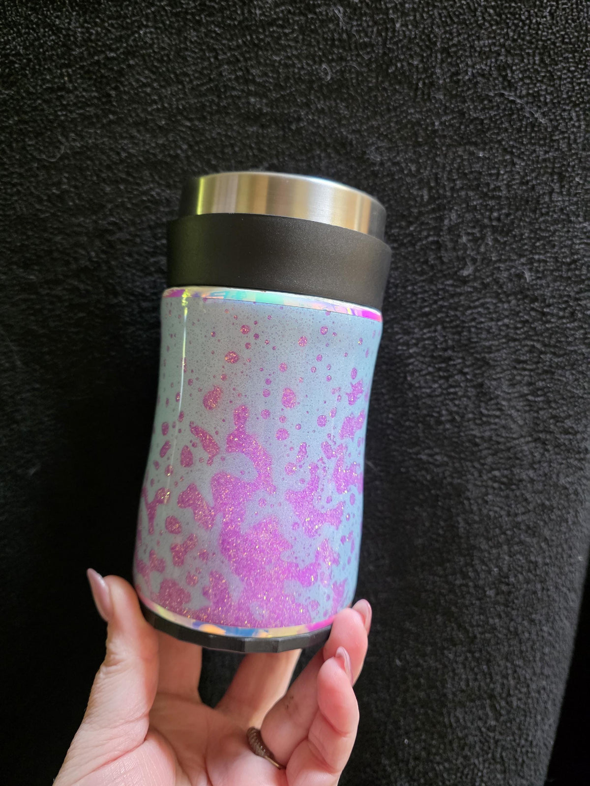 Purple and Blue Paint Splatter - No Decal | 12oz Stainless Steel Epoxy Can Cooler