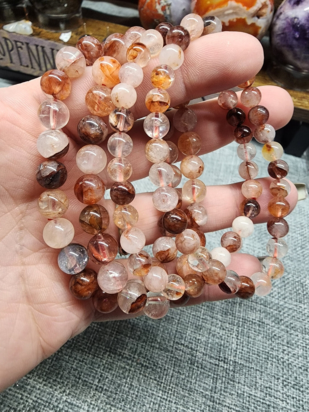 Natural Fire Quartz 8mm Stretch Bracelet