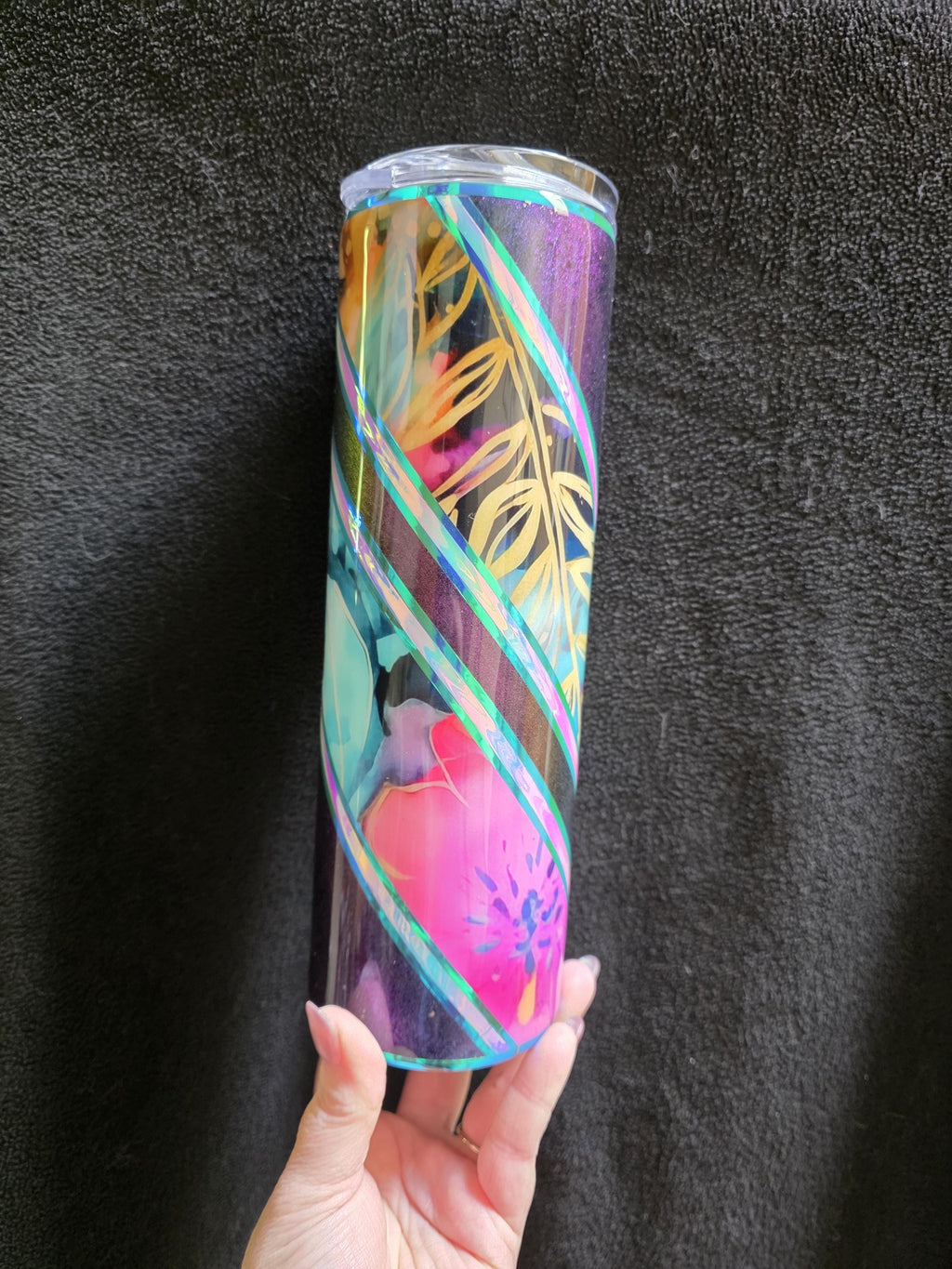 Electric Flowers | 30oz Skinny Stainless Steel Epoxy Tumbler